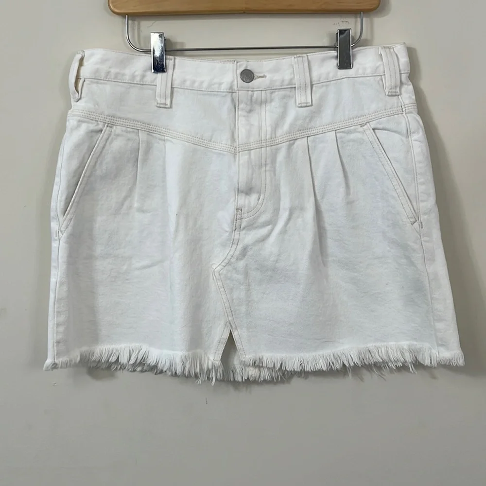 NEW Free People Side Car Mini Skirt White Clay Size 30